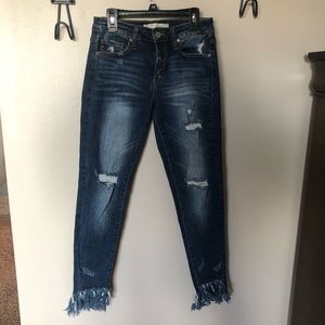 KanCan frayed hem skinny jeans
